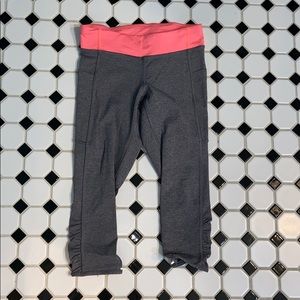 Grey and pink ivivva cropped leggings